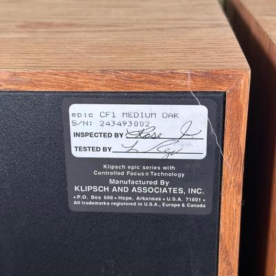 LOT 89L: Two Klipsch CF1 Floor Standing Speakers