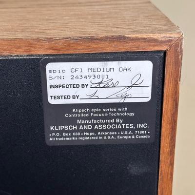 LOT 89L: Two Klipsch CF1 Floor Standing Speakers