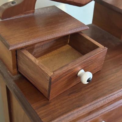 LOT 97Y: Vintage Wood Jewelry Armoire