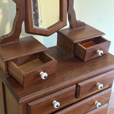 LOT 97Y: Vintage Wood Jewelry Armoire