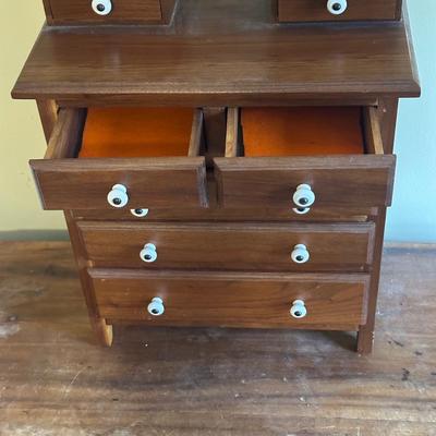 LOT 97Y: Vintage Wood Jewelry Armoire