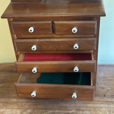 LOT 97Y: Vintage Wood Jewelry Armoire