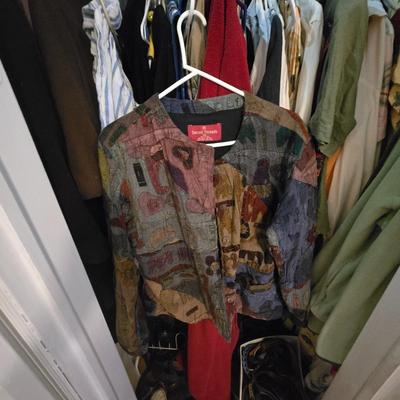 LOT 98Y: Women's Closet Contents With Multiple Items Such as Clothing, Shoes, Belts ; Photos Just Show a Small Sample of Contents