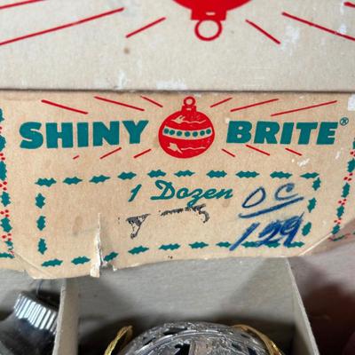 LOT 104Y: Vintage Glass Ball Christmas Ornaments - Shiny Brite & More