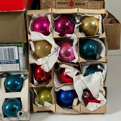 LOT 104Y: Vintage Glass Ball Christmas Ornaments - Shiny Brite & More