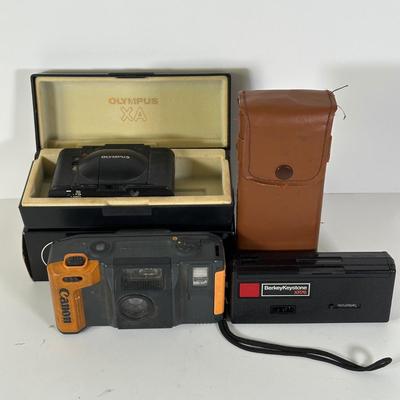 LOT 109L: Vintage Point & Shoot Cameras - Olympus XA, BerkeyKeystone XR76 & Canon AS-6