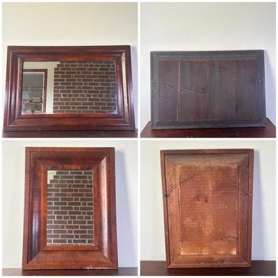 LOT 111L: Vintage Wooden Framed Wall Mirrors