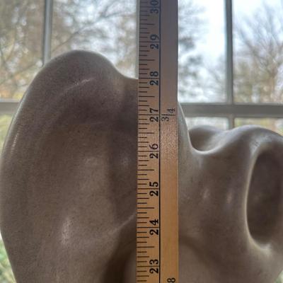 LOT 112L: Abstract Stone Sculpture Signed By Jeff Burtch (JB) w/ Pedestal