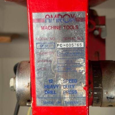 LOT 116G: Dayton 12 Speed Heavy Duty Drill Press DF-12