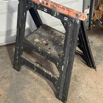 LOT 119G: Gorilla Ladders Step Ladder w/ Saw Horses