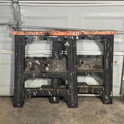 LOT 119G: Gorilla Ladders Step Ladder w/ Saw Horses