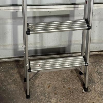 LOT 119G: Gorilla Ladders Step Ladder w/ Saw Horses