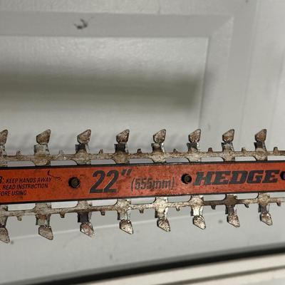 LOT 150G: SunJoe Electric Blower/Vac, Black & Decker 22” Hedge Hog & Worx WG170