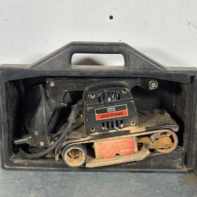 LOT 154G: Craftsman Power Tools & Battery Charger - Bench Grinder, Belt Sander & Auto Scroller Saw