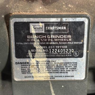 LOT 154G: Craftsman Power Tools & Battery Charger - Bench Grinder, Belt Sander & Auto Scroller Saw