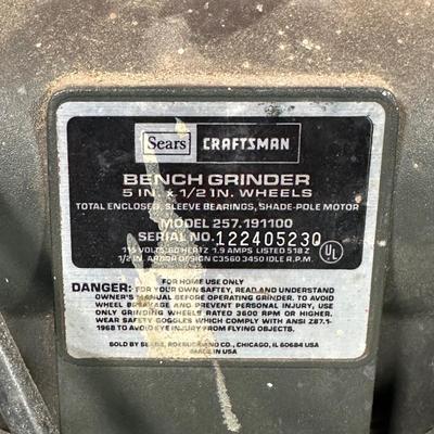 LOT 154G: Craftsman Power Tools & Battery Charger - Bench Grinder, Belt Sander & Auto Scroller Saw