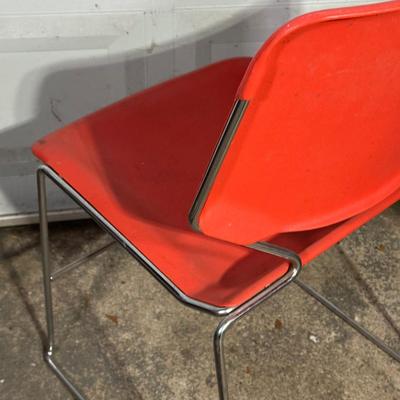 LOT 157G: Vintage Mid Century Modern Matrix Krueger Stackable Chairs Set Of 14