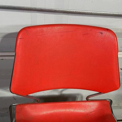 LOT 157G: Vintage Mid Century Modern Matrix Krueger Stackable Chairs Set Of 14