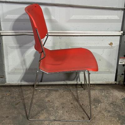 LOT 157G: Vintage Mid Century Modern Matrix Krueger Stackable Chairs Set Of 14