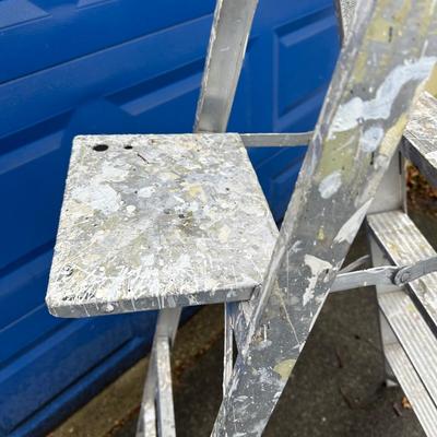 LOT 158G: Two Folding Metal Ladders