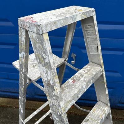 LOT 158G: Two Folding Metal Ladders
