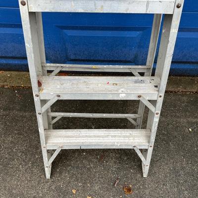 LOT 158G: Two Folding Metal Ladders