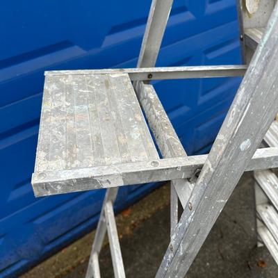 LOT 158G: Two Folding Metal Ladders