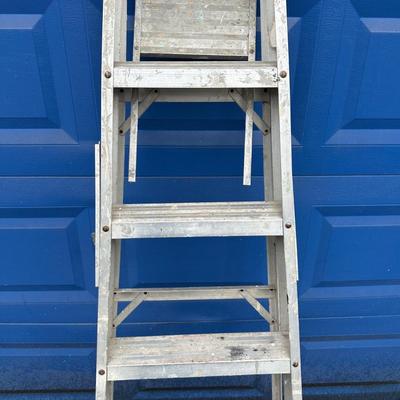 LOT 158G: Two Folding Metal Ladders