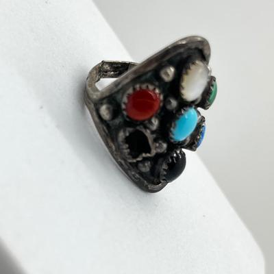 LOT 161J: Sterling Silver Turquoise Bracelet and Ring - Size 7