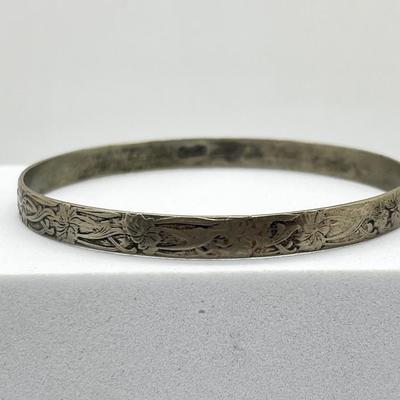 LOT 162J: 3 Vintage Sterling Silver Bangel Bracelets - Dane Craft and More - 39.2 Grams