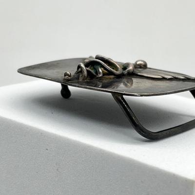 LOT 163J: Vintage Sterling Silver Medical Belt Buckle - 44.9 Grams