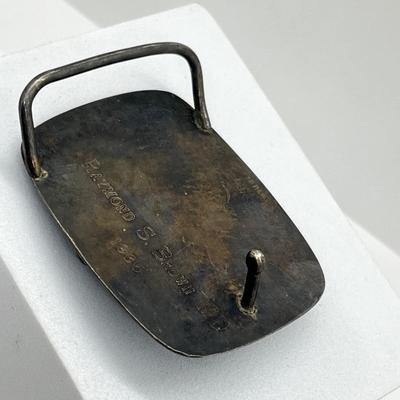 LOT 163J: Vintage Sterling Silver Medical Belt Buckle - 44.9 Grams