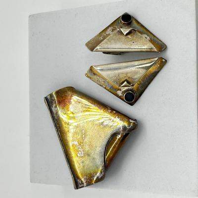 LOT 165J: Sterling Silver Pin/Brooch and Clip On Earrings marked Taxco Mexico