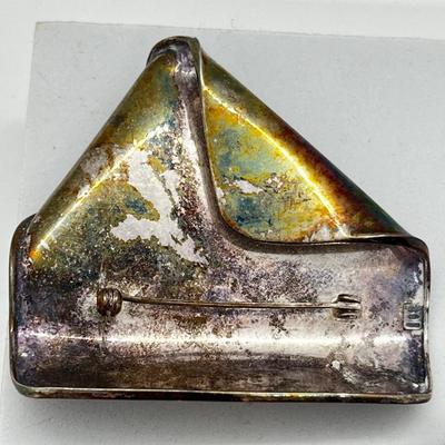 LOT 165J: Sterling Silver Pin/Brooch and Clip On Earrings marked Taxco Mexico