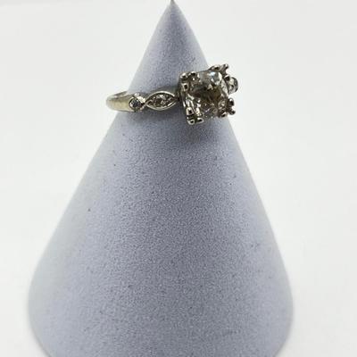 LOT 166J: 14K White Gold Diamond Engagement Ring - Size 7 - 3.5 GTW