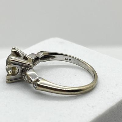 LOT 166J: 14K White Gold Diamond Engagement Ring - Size 7 - 3.5 GTW