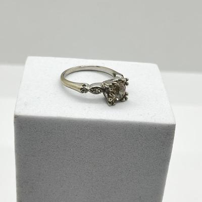 LOT 166J: 14K White Gold Diamond Engagement Ring - Size 7 - 3.5 GTW