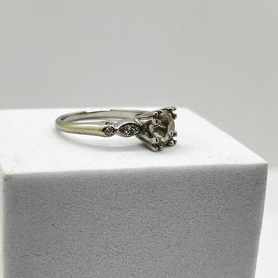 LOT 166J: 14K White Gold Diamond Engagement Ring - Size 7 - 3.5 GTW