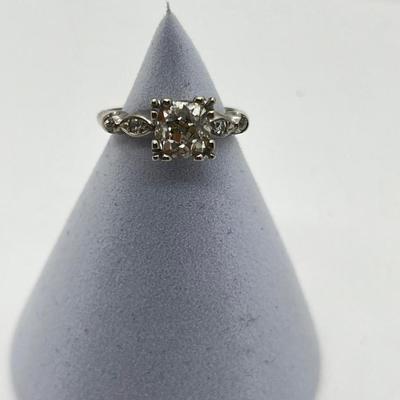 LOT 166J: 14K White Gold Diamond Engagement Ring - Size 7 - 3.5 GTW