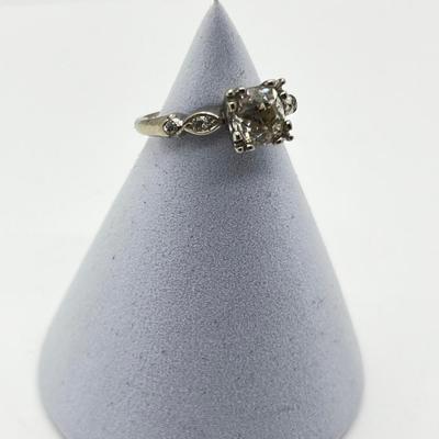 LOT 166J: 14K White Gold Diamond Engagement Ring - Size 7 - 3.5 GTW