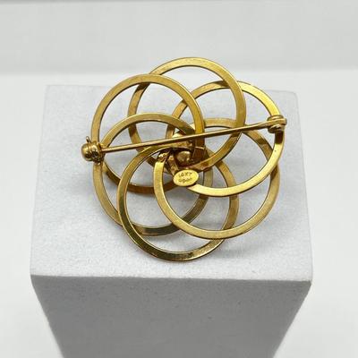 LOT 170J: 14K Yellow Gold and Pearl Pin/Brooch Signed Carl Art - 7.4 GTW