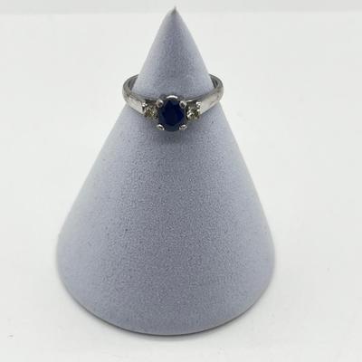 LOT 173J: 18K White Gold, Sapphire and Diamond Ring - Size 7 - 3.3 GTW