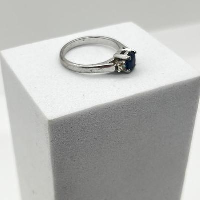 LOT 173J: 18K White Gold, Sapphire and Diamond Ring - Size 7 - 3.3 GTW