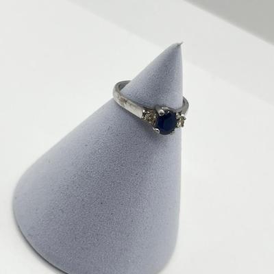 LOT 173J: 18K White Gold, Sapphire and Diamond Ring - Size 7 - 3.3 GTW