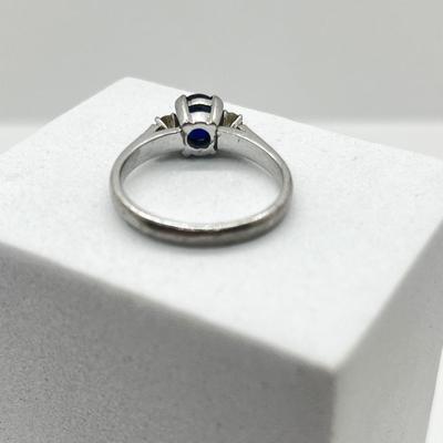 LOT 173J: 18K White Gold, Sapphire and Diamond Ring - Size 7 - 3.3 GTW