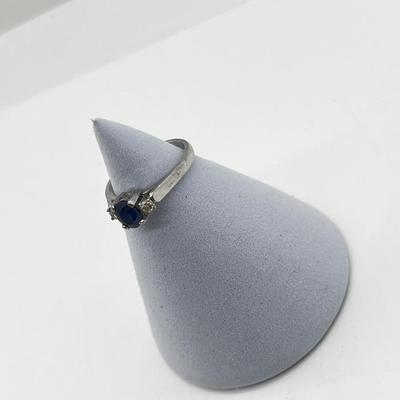 LOT 173J: 18K White Gold, Sapphire and Diamond Ring - Size 7 - 3.3 GTW