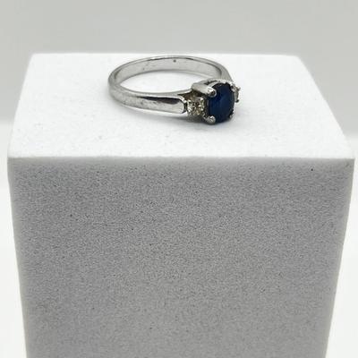 LOT 173J: 18K White Gold, Sapphire and Diamond Ring - Size 7 - 3.3 GTW