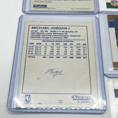 LOT 179J: Vintage NFL Football and NBA Basketball Cards - Shaquille O'Neal, David Robinson, Chris Mullen Rookie Cards, Michael...