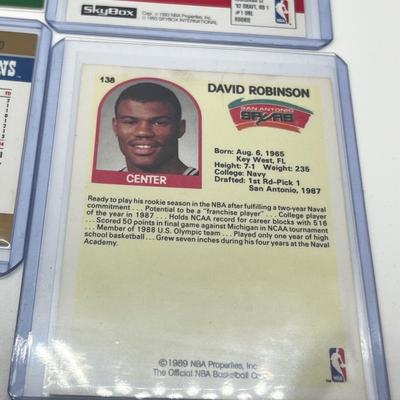 LOT 179J: Vintage NFL Football and NBA Basketball Cards - Shaquille O'Neal, David Robinson, Chris Mullen Rookie Cards, Michael...