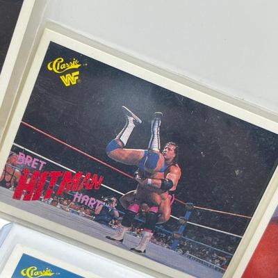 LOT 180J: Vintage Wrestling Cards: Jake the Snake, Bret the Hitman Hart, Macho Man Randy Savage, Hulk Hogan, Andre the Giant and More